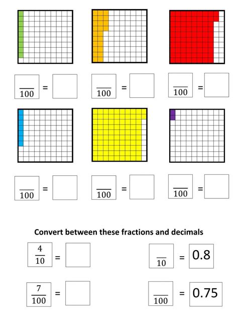 Decimals Tenths and Hundredths worksheet Fractions Worksheets Grade 4 ...