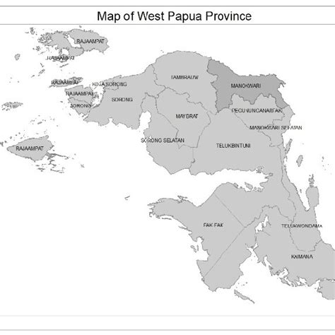 Map of West Papua Province. The tools and devices used are the ...