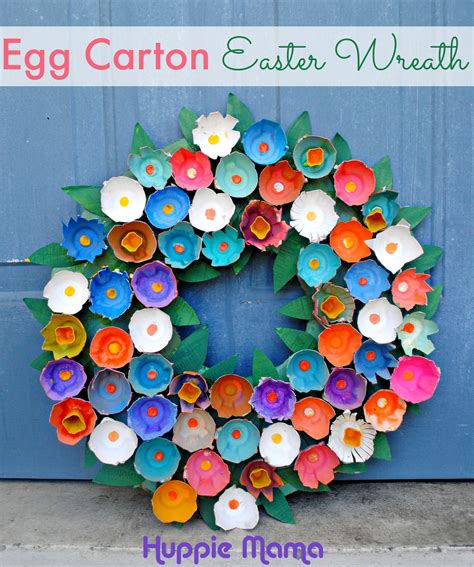 Egg Carton Wreath Easter Craft - Our Potluck Family