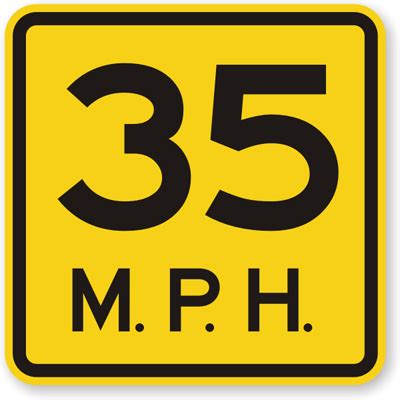 35 MPH Speed Limit Sign , SKU: X-W13-1-35