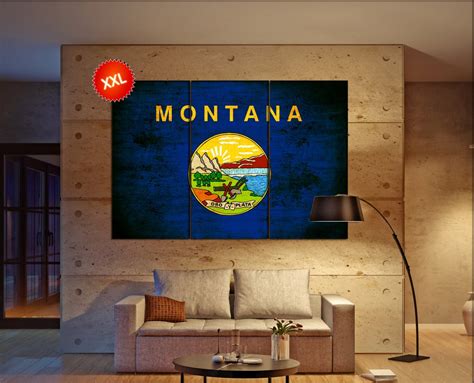 montana state flag canvas montana state flag wall decoration montana ...