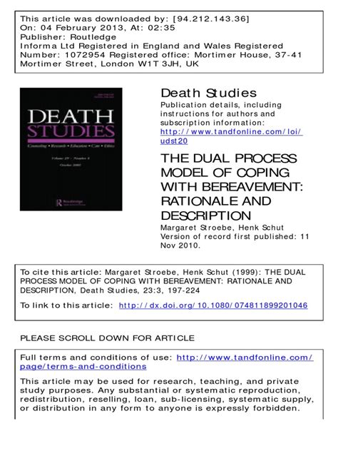 dual-process-model-by-M.-Stroebe- | PDF | Grief | Emotions