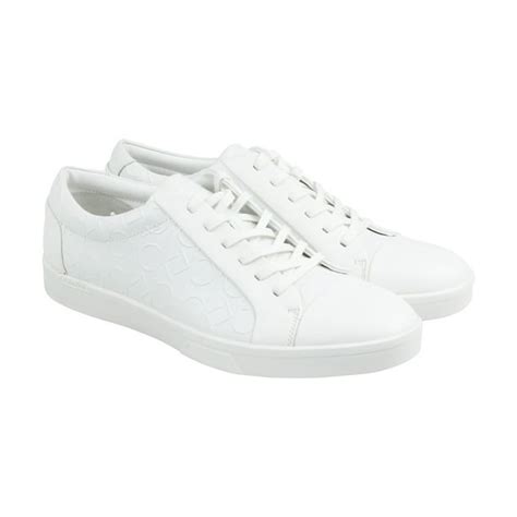 Calvin Klein - Calvin Klein Igor Brushed Ck Emboss Mens White Leather ...