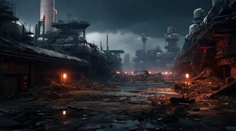 Premium AI Image | Dystopian City Gaming Background