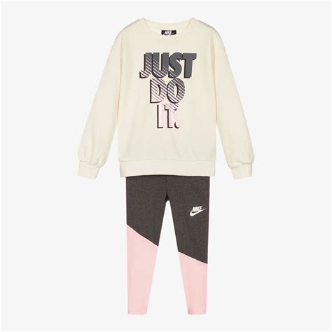 Nike - Girls Pink & Grey Leggings Set | Childrensalon