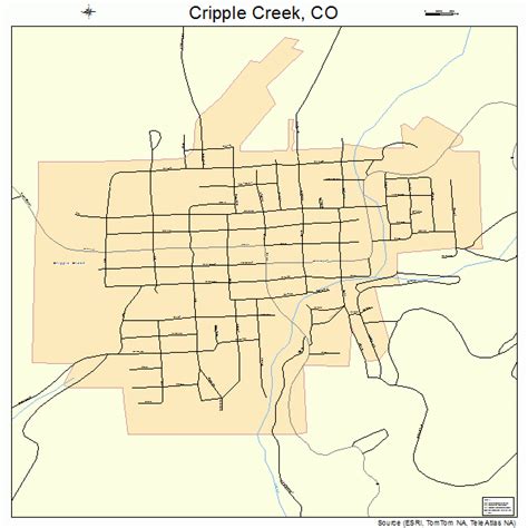 Cripple Creek Colorado Street Map 0818530