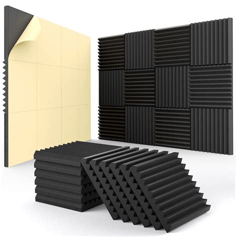 Buy 12 pack Acoustic Panels Self-Adhesive, 1" X 12" X 12" Quick ...