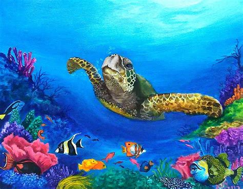 Rainbow Reef in 2020 | Underwater painting, Sea turtle painting, Turtle ...