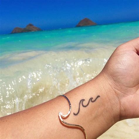 26 Super Simple Wave Tattoo Designs - TattooBlend