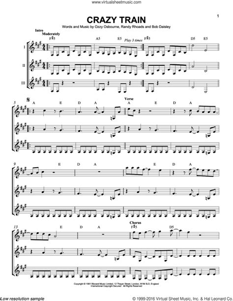 Diane Downs Crazy Train Bass Marimba Sheet Music Notes, Chords Download ...