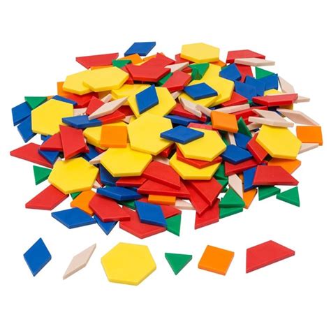 Plastic Pattern Blocks, .5 CM, 250 pieces