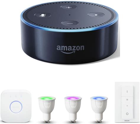 PHILIPS Hue White & Colour Ambiance GU10 Starter Kit & Amazon Echo Dot ...