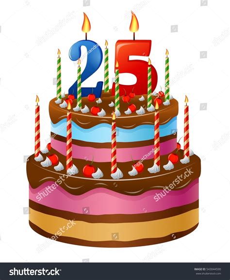 Happy Birthday Cake 25 Stock Illustration 543044590 - Shutterstock