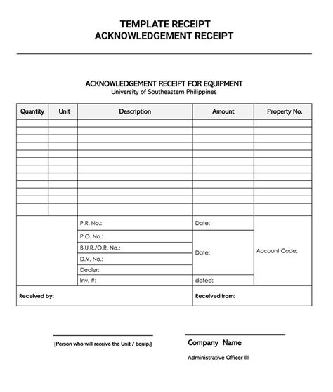 Acknowledgement Receipt Template Technology Pinterest Receipt | Porn ...