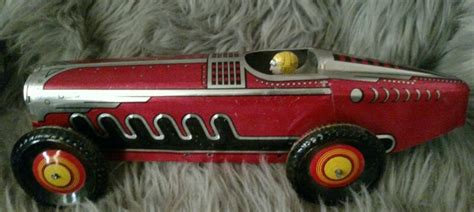 #Antique Tin# Race Car ~ Nice Graphics ~ 12 inch''s long. Must See ...