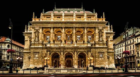 "Hungarian State Opera House at Night, Budapest, Hungary" Posters by ...