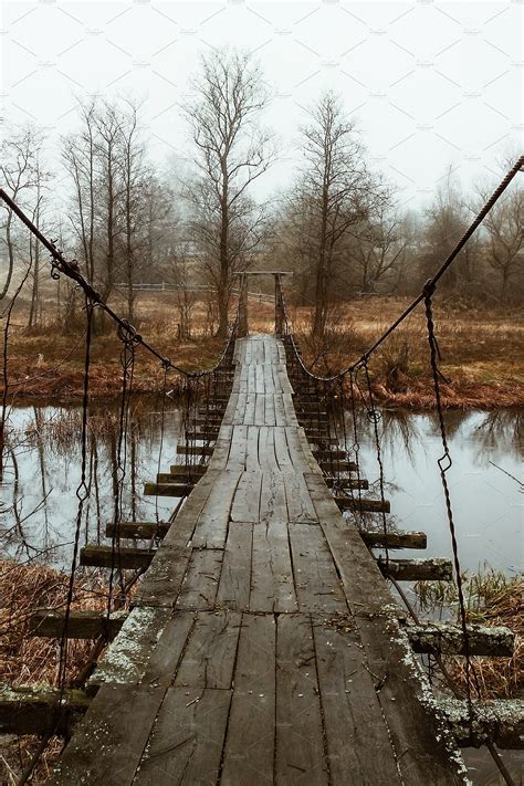 Old wooden bridge overpass | Nature Stock Photos ~ Creative Market