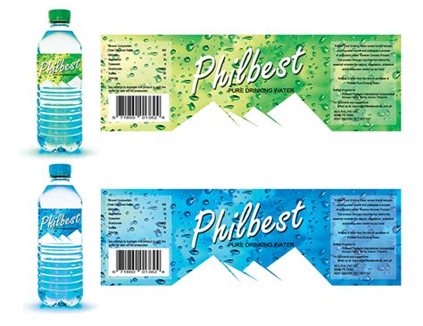 Philbest Pure Water Bottle Label Design | Behance