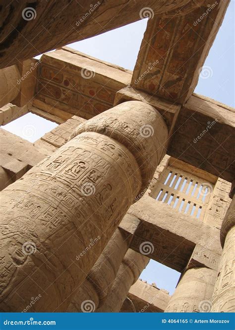 Columns in the Karnak Temple Complex Stock Image - Image of colonnade ...