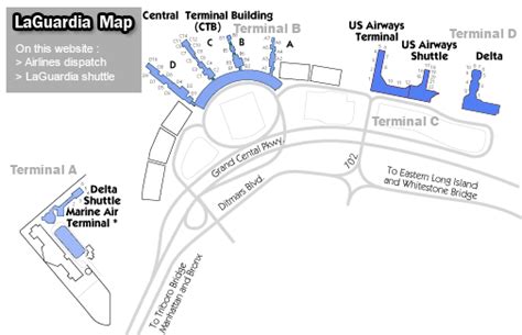 LaGuardia airport terminal map - LGA gates and terminals