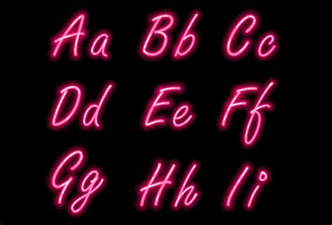 Neon alphabet font in pink color part 1 533284 Vector Art at Vecteezy