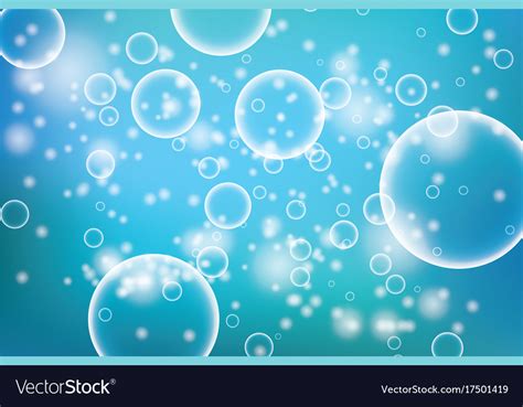 Oxygen bubbles in water blue background Royalty Free Vector