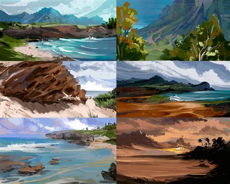 ArtStation - Hawaii Thumbnail Paintings