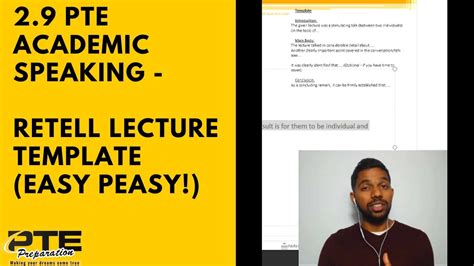 2.9 PTE Academic Speaking - Retell Lecture Template (Easy Peasy!) - YouTube