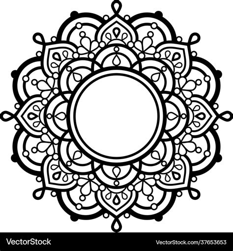 Indian mandala art with empty space Royalty Free Vector