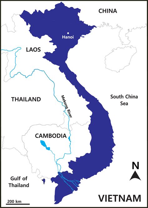 Map of Vietnam includes regions, Mekong River basin, Tonle Sap Lake ...