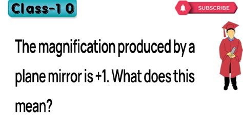 The magnification produced by a plane mirror is +1. What does this mean ...