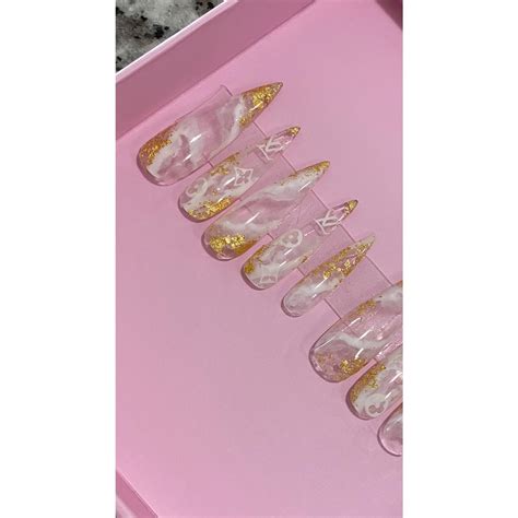 Stiletto luxury press on nails 💅 Size: XS Worn a... - Depop