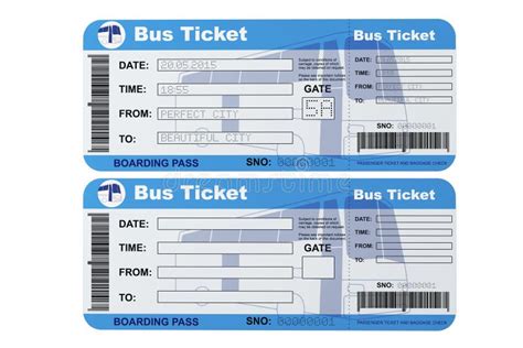 Bus boarding pass tickets stock illustration. Illustration of numbered ...