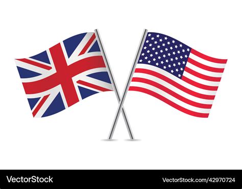 Great britain and america flags Royalty Free Vector Image