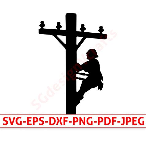 Lineman SVG, Lİneman Electrician Slihouette, Lineman Electrician Png ...