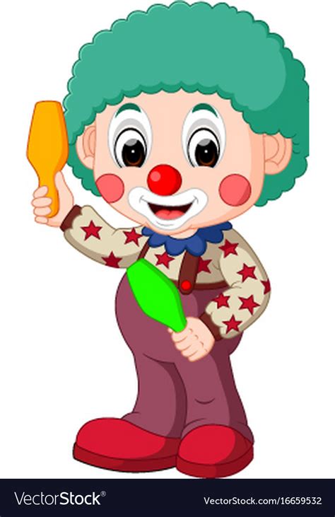 Cute clown cartoon Royalty Free Vector Image - VectorStock