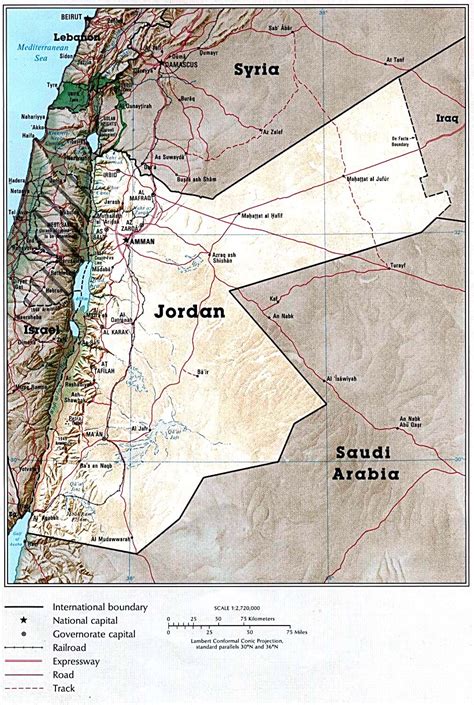 Jordan- political map and topographical map | Jordan country, Map ...