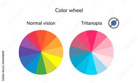 vector illustration, infographics, color wheel, palette, normal vision ...