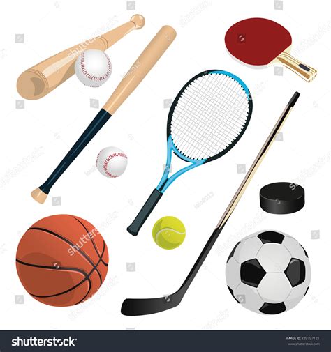 Set Different Sports Equipment Stock Vector (Royalty Free) 329797121 ...