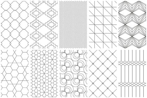 Simple Line Geometric Patterns Graphics - YouWorkForThem