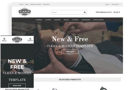 Free Barber Website Template - 3dcart