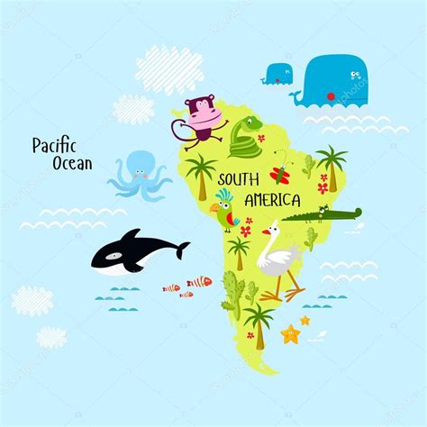 South America continent with animals — Stock Vector © utchenko_olga ...