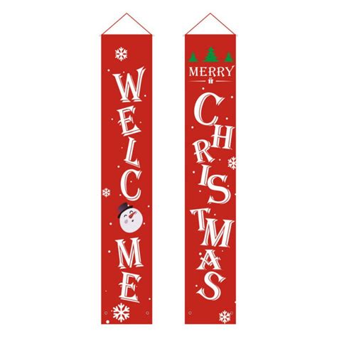 Welcome Merry Christmas Banner Christmas Hanging Sign For Indoor ...