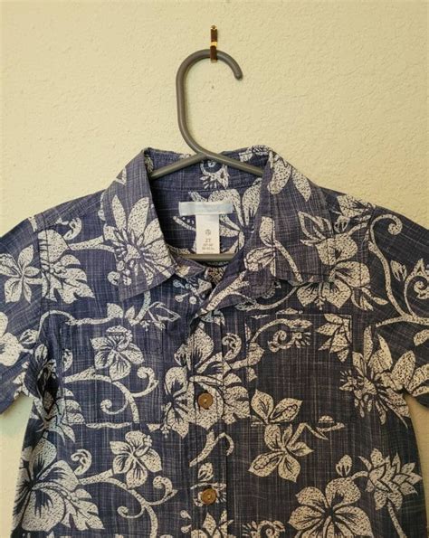 Vintage Old Navy Blue Hawaiian Print Shirt 2 años | Etsy