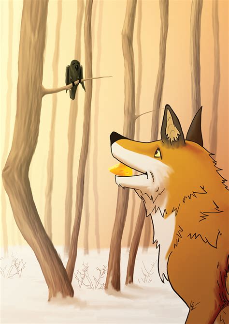 The Fox and The Crow - illustration on Behance