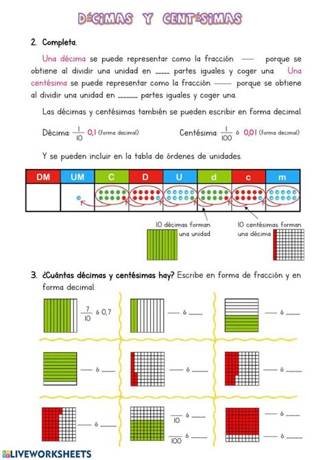 Fracciones Decimales Ficha Interactiva En 2020 Fracciones Decimales ...