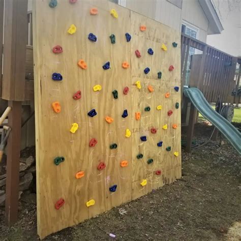 Build An Outdoor Climbing Wall In One Afternoon | Diy climbing wall ...