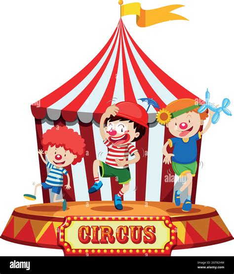 Kids on Circus Stage Stock Vector Image & Art - Alamy