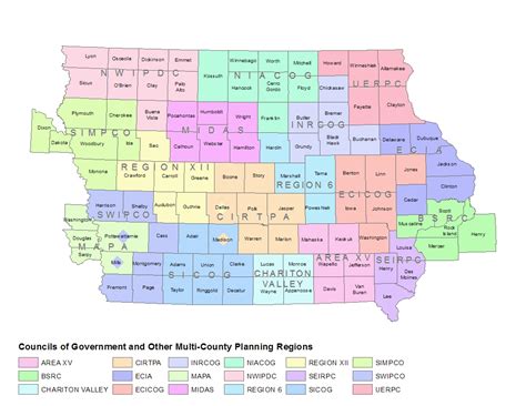 Councils of Government Regions | Iowa Community Indicators Program