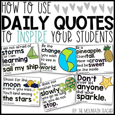 How to Use Daily Quotes to Inspire Students - The Mountain Teacher